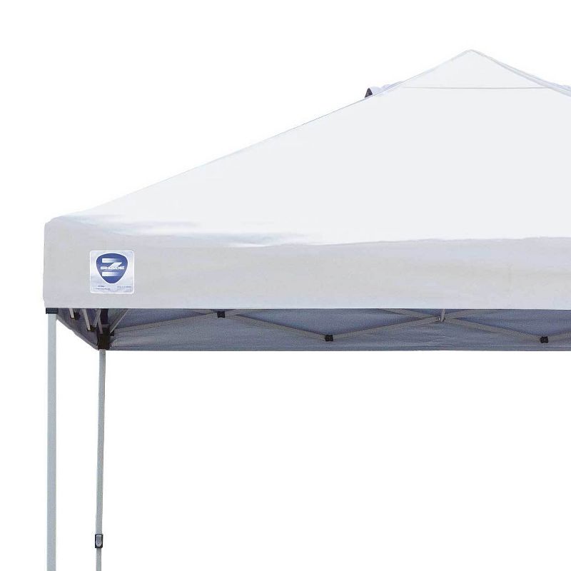 Z-Shade 10 x 10 Foot Peak Straight Leg Portable Instant Shade Tent Outdoor Canopy with Reliable Stakes, Steel Frame, and Carrying Bag, White