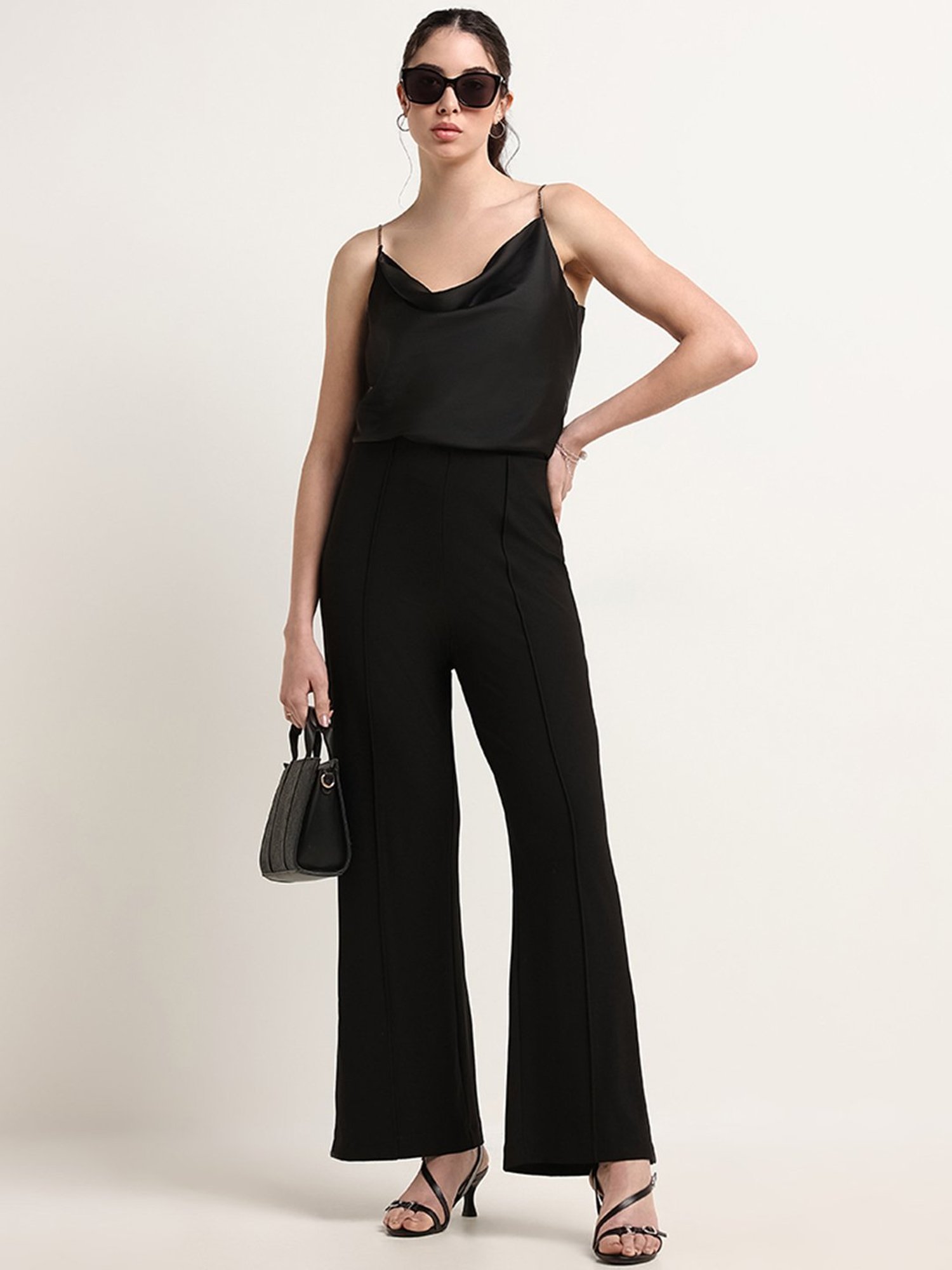 Wardrobe by Westside Black Cowl Neck Strappy Top