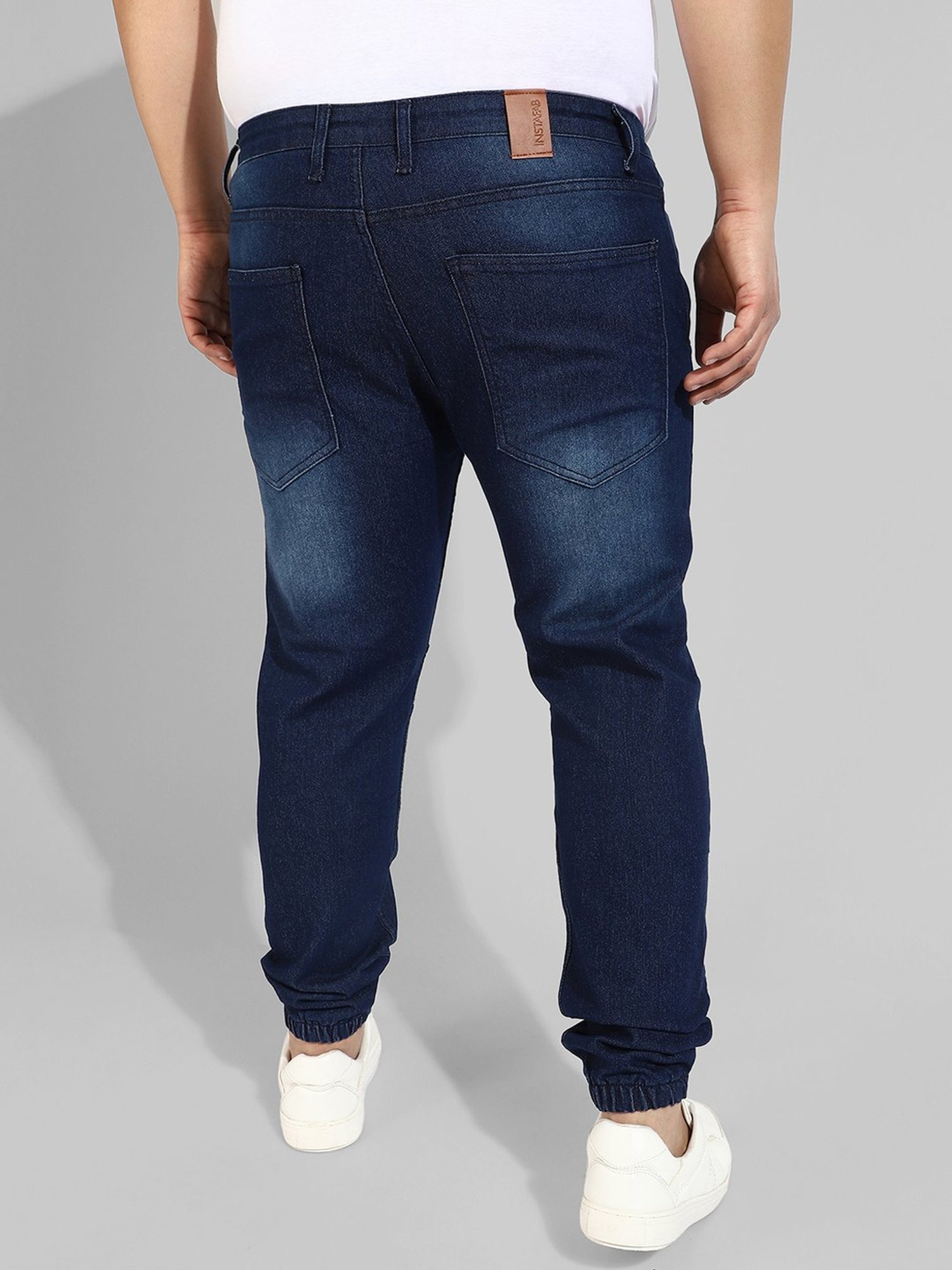 Instafab Plus Blue Regular fit Plus Size Jogger Jeans