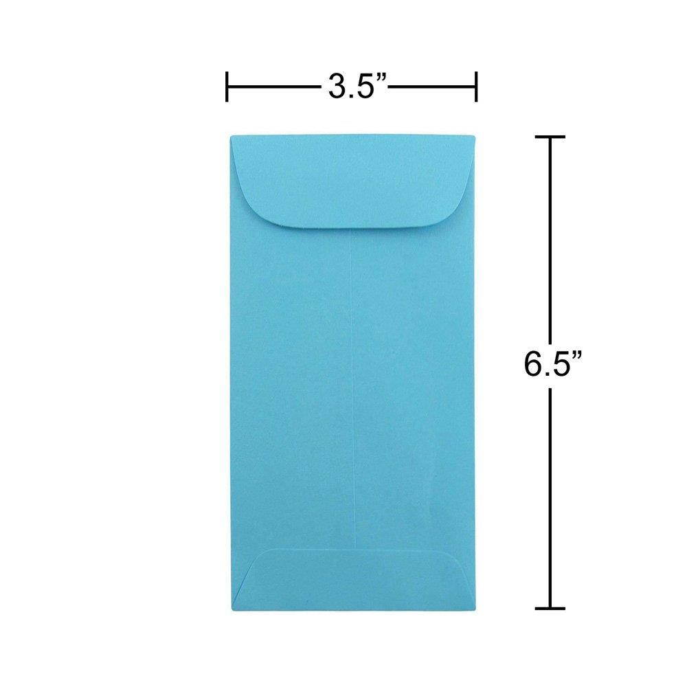 JAM PAPER #7 Business Colored Envelopes - 3 1/2 x 6 1/2 - Blue Recycled - 50/Pack