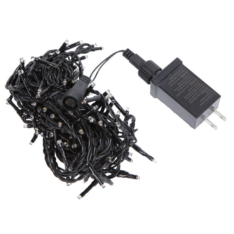 Vickerman 144 Warm White LED Cluster Light Set, 24' Christmas Light Set, Black Wire