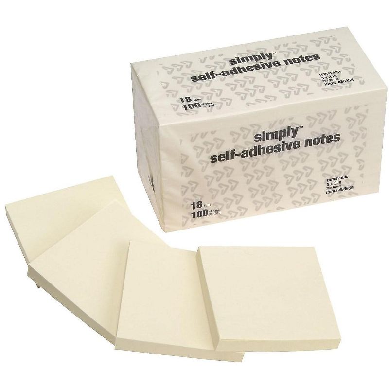 Highland Self-Stick Notes 3 x 3 Yellow 100-Sheet 18/Pack 654918PK