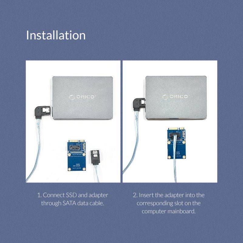 ORICO SATA to M.2 NGFF Adapter SATA 7PIN to M.2 SSD Solid State Hard Drive Adapter 22X40 Size Support SATA3 Protocol