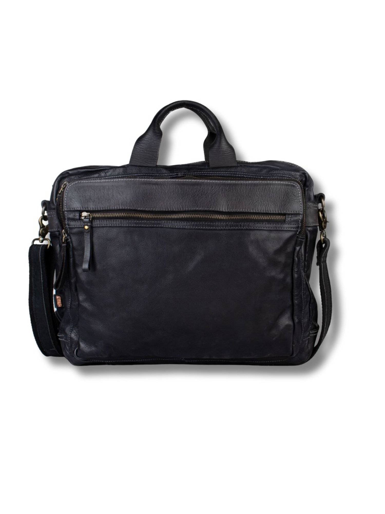 Art N Vintage Enfield Vintage Black Leather Solid Large Laptop Messenger Bag