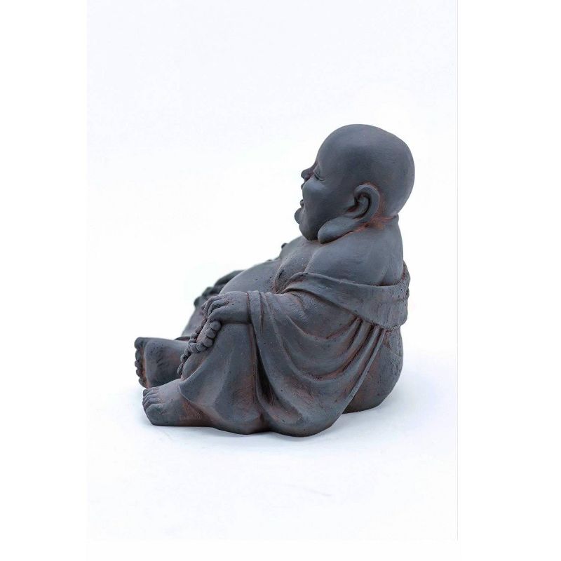 9.5" Polyresin Sitting Buddha Outdoor Zen Statue Rustic Brown - Hi-Line Gift