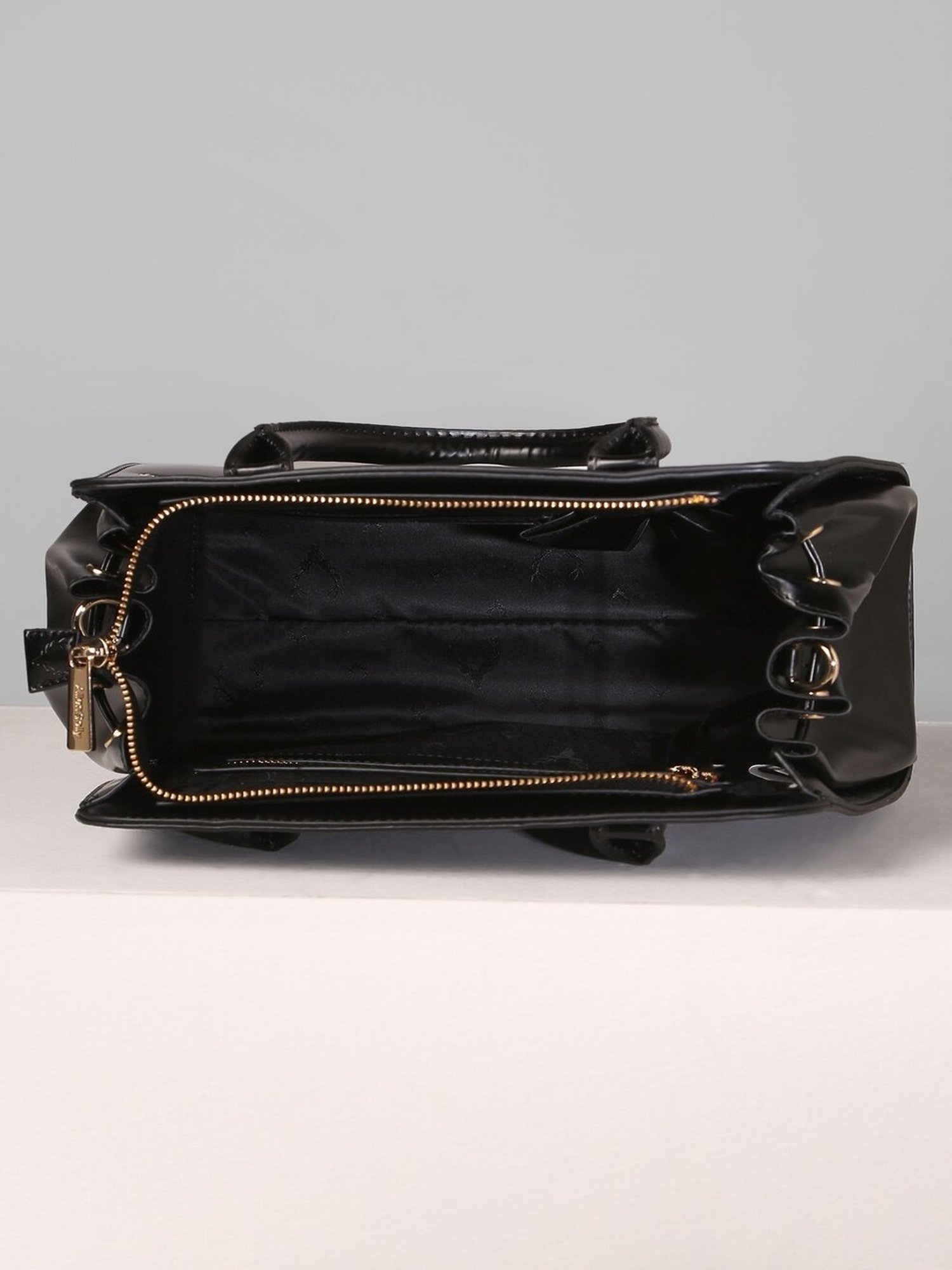 Allen Solly Black Printed Medium Handbag