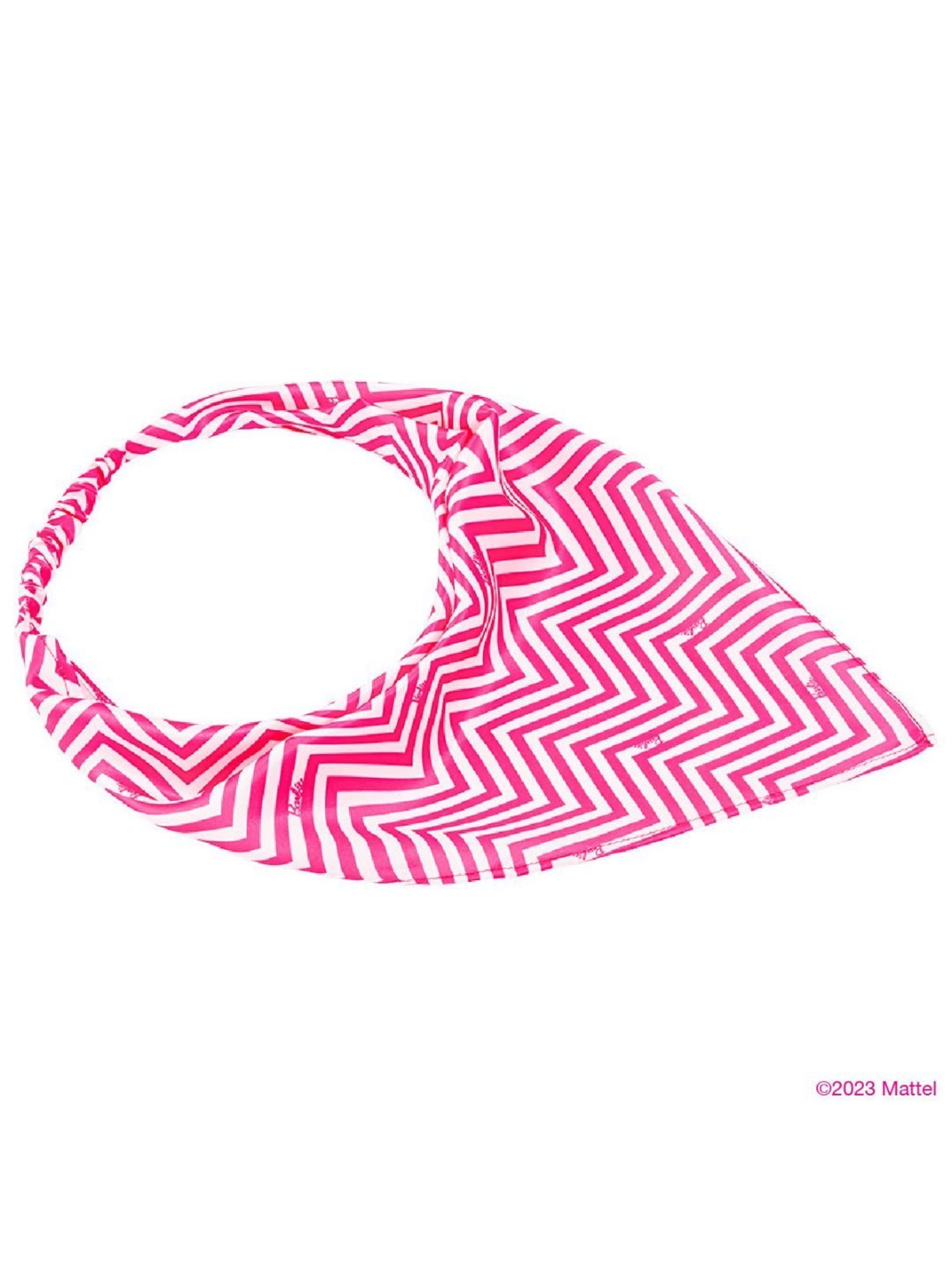 Hair Drama Company Barbie Chevron Pink Printed Headscarf Rubberband Bandana