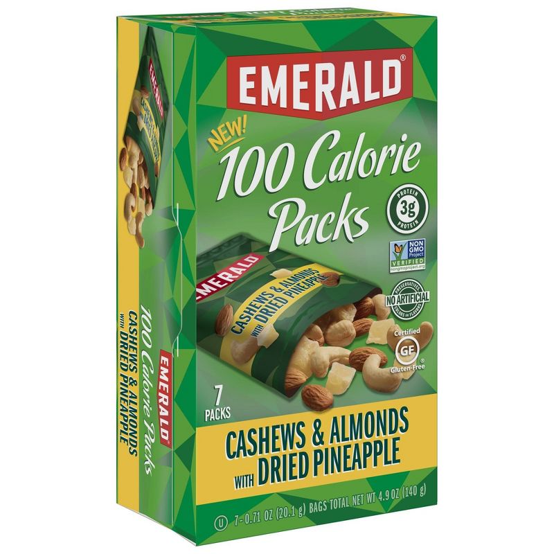 Emerald 100 Calorie Cashews and Almonds with Dried Pineapple - 4.9oz/7ct
