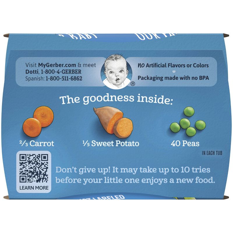 Gerber Sitter 2nd Foods Carrot Sweet Potato Pea Baby Meals - 2ct/4oz Each