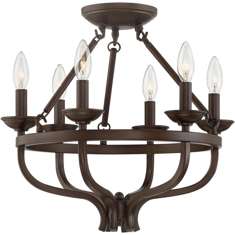 Barnes and Ivy Ceiling Light Semi Flush Mount Fixture Oil Rubbed Bronze 17 3/4" Wide 6-Light Bedroom Kitchen Living Room Hallway