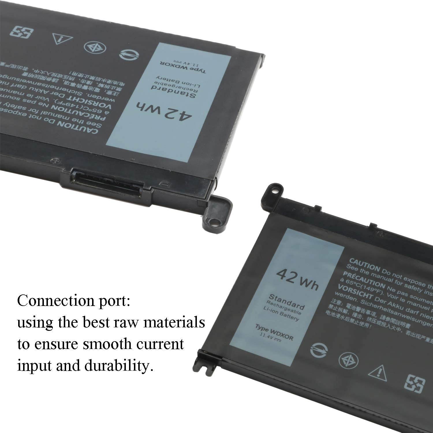 WDX0R Laptop Battery for Dell Inspiron 13 5368 5378 5379 7368 7378 Inspiron 14-7460 15 5565 5567 5568 5578 7560 7570 7579 7569 P58F 17 5765 5767 C92N 3CRH3 T2JX4 CYMGM WDXOR Notebook Battery 11.4V 42W