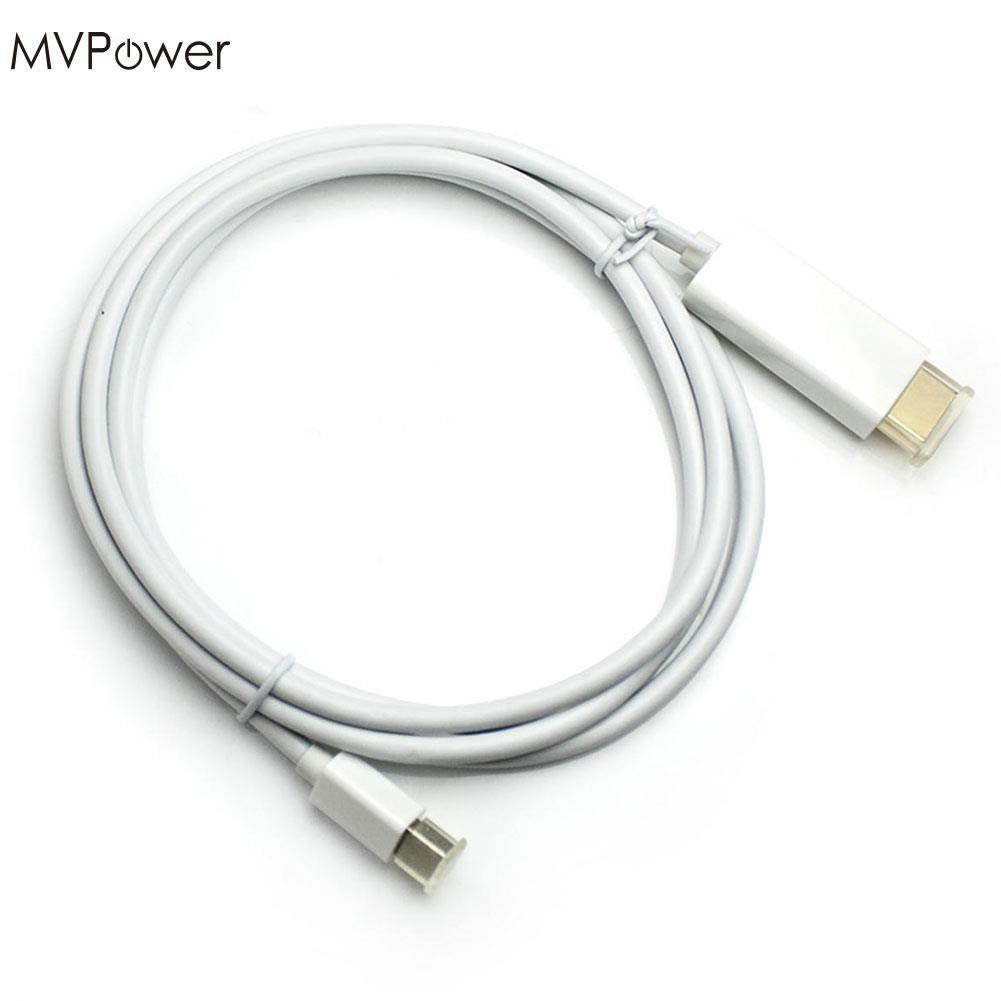 MVPower 5M Mini Display Port DP to HDMI TV HDTV Cable Cord Adapter Audio Video Cables for MacBook Pro Portable