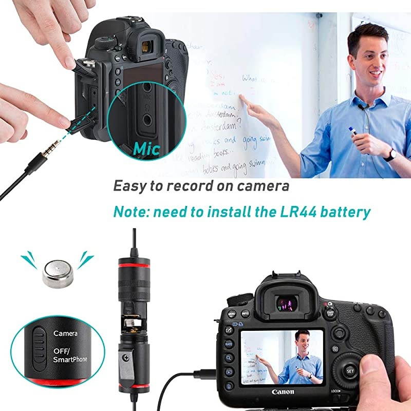 Lavalier Microphone for iPhone/Camera/PC/Android, 312" Professional Lapel Microphone for Recording YouTube/Interview/Video Conferencing/DSLR/Camcorder