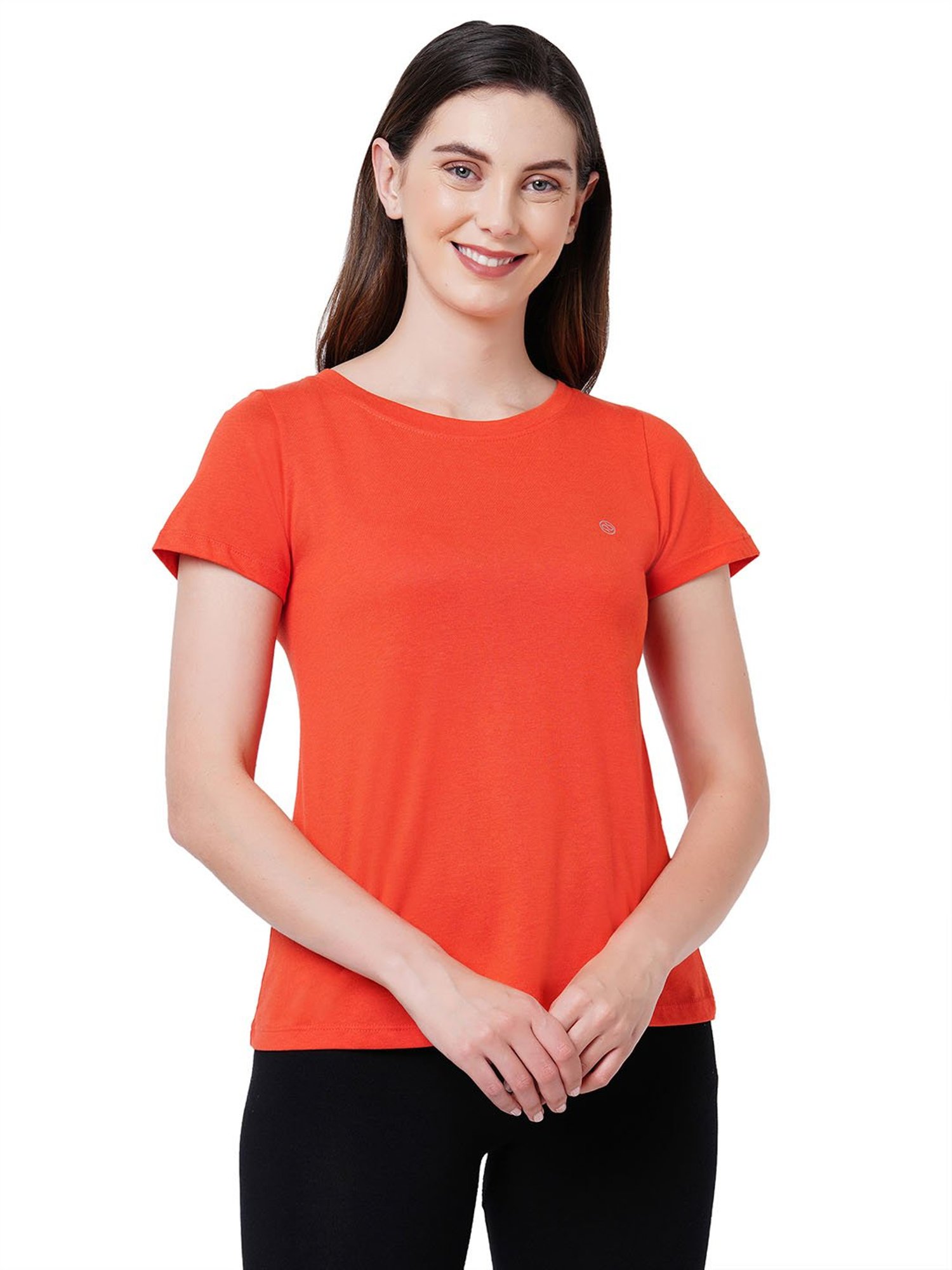 Soie Orange Cotton T-Shirt