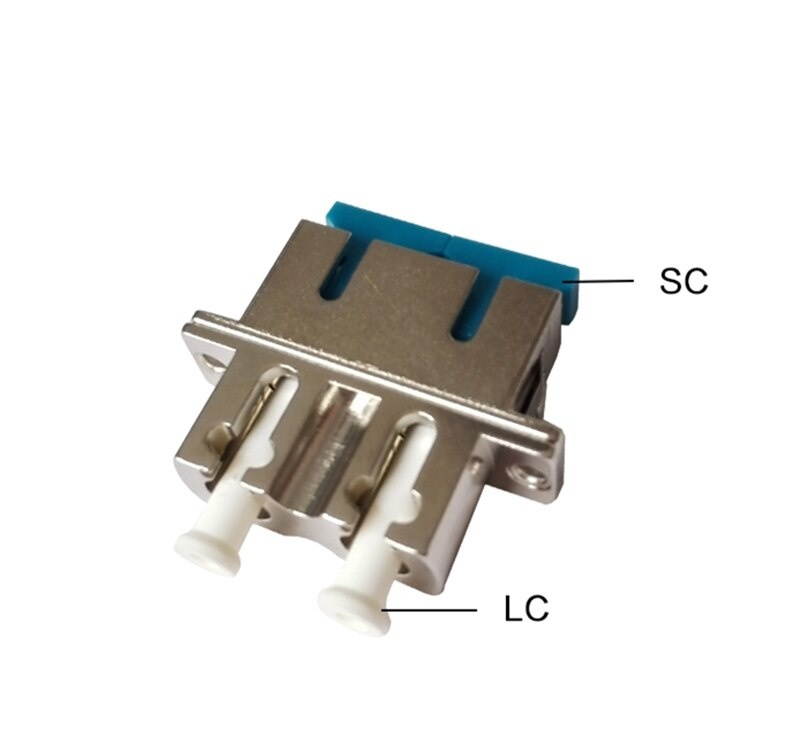 LC-SC hybrid adapter duplex fiber optic connector female to female metal housing green blue black coupler ELINK