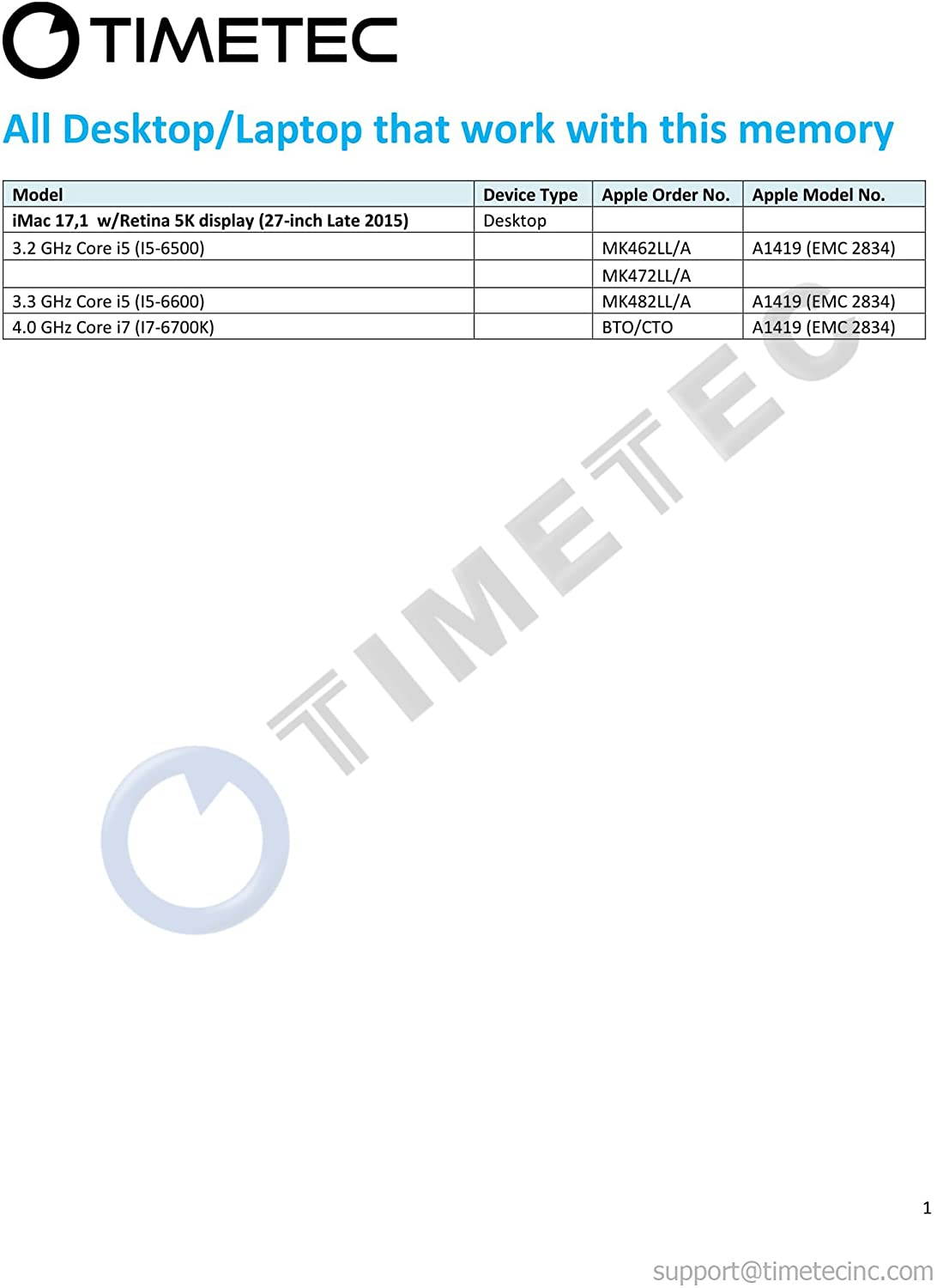 Timetec Hynix IC 32GB KIT(4x8GB) Compatible for Apple Late 2015 iMac 27-inch w/Retina 5K Display DDR3L 1866MHz / 1867MHz PC3L-14900 2Rx8 CL13 1.35V SODIMM Memory Upgrade (32GB KIT(4x8GB))