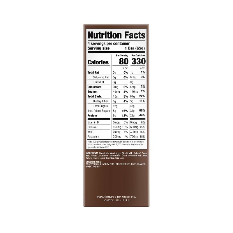 Yasso Frozen Greek Yogurt - Chocolate Fudge Bars - 4ct