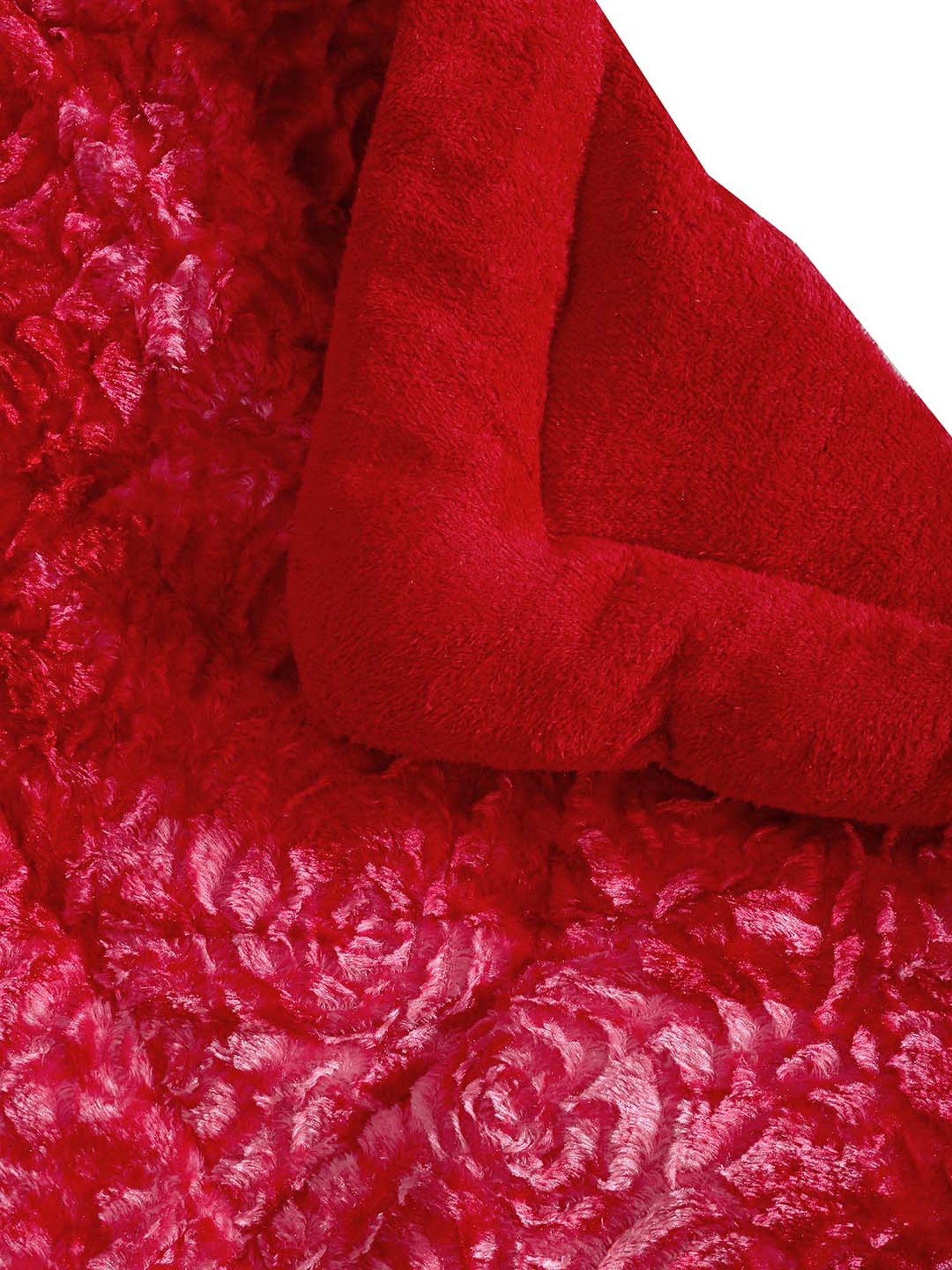 HOSTA HOMES Red Velvet Microfibre Filled Double Quilt - Set of 1