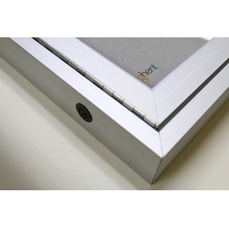 Ghent 3 Door Enclosed Vinyl Bulletin Board with Satin Frame 3'H x 6'W Silver PA33672VX193