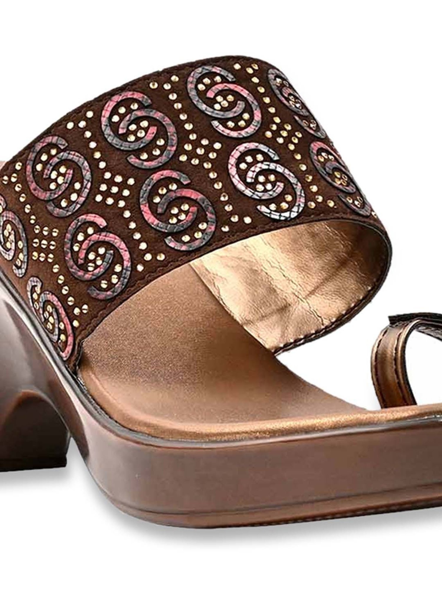 Jove Women's Brown Toe Ring Sandals
