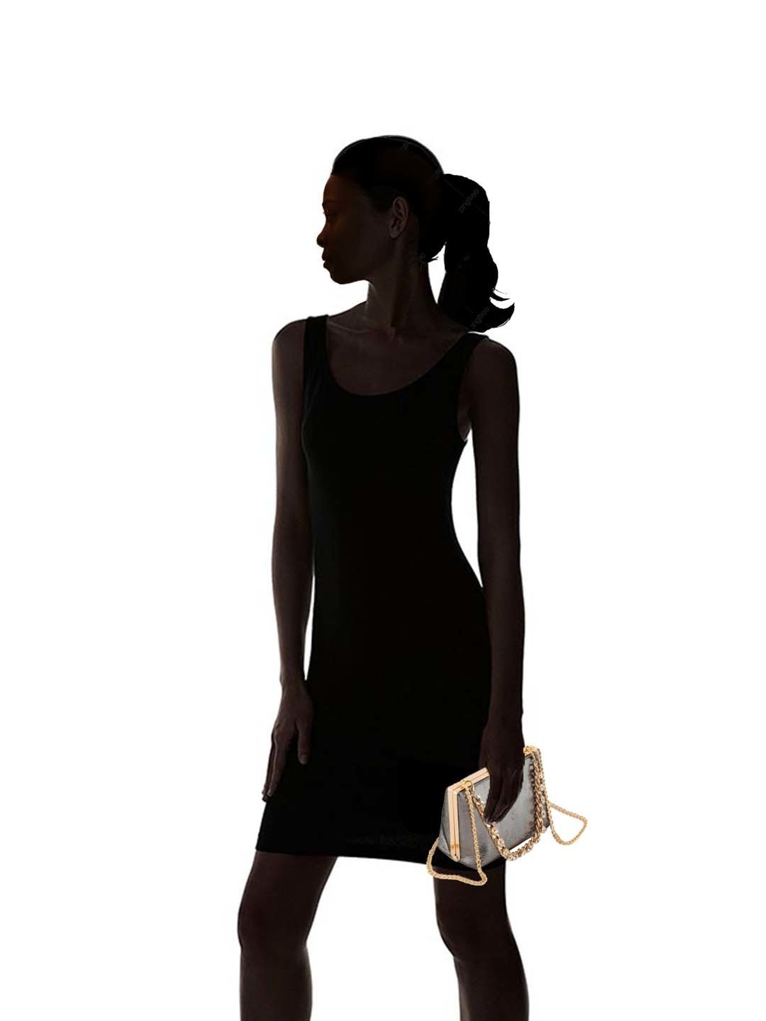 CARPISA Grey Fabric Clutch