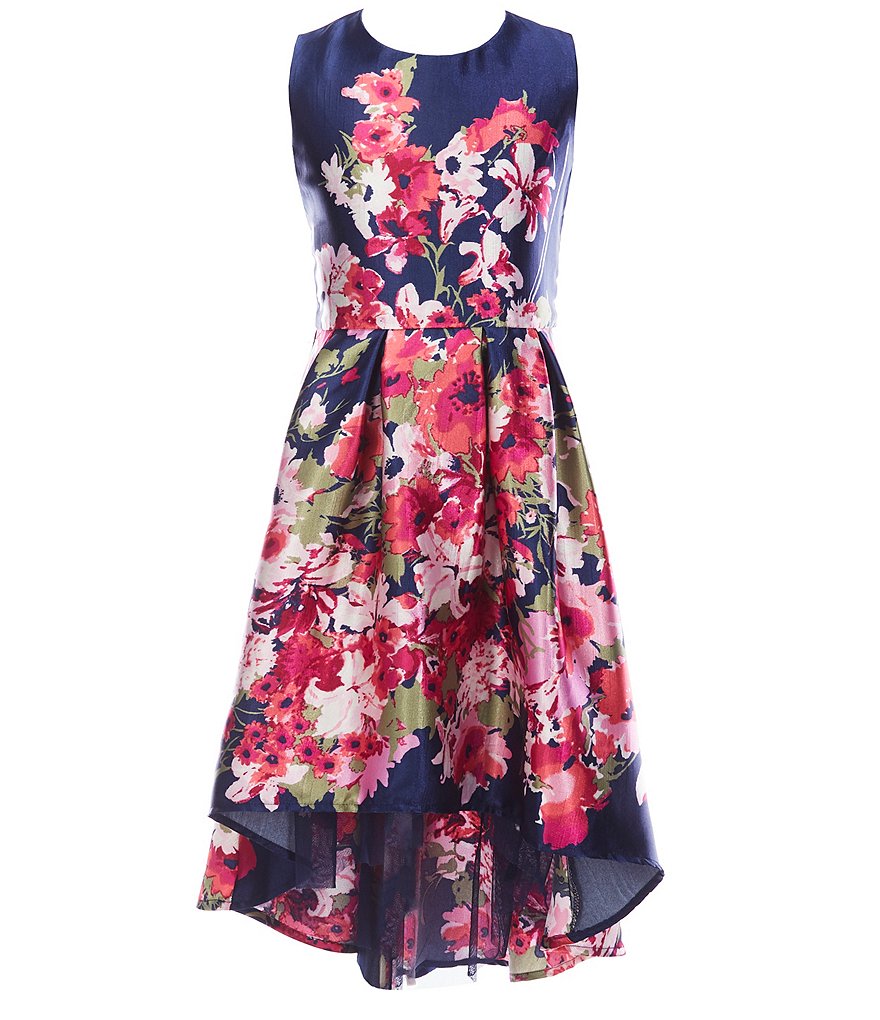 Poppies And Roses Big Girls 7-16 Floral-Printed High-Low Dress