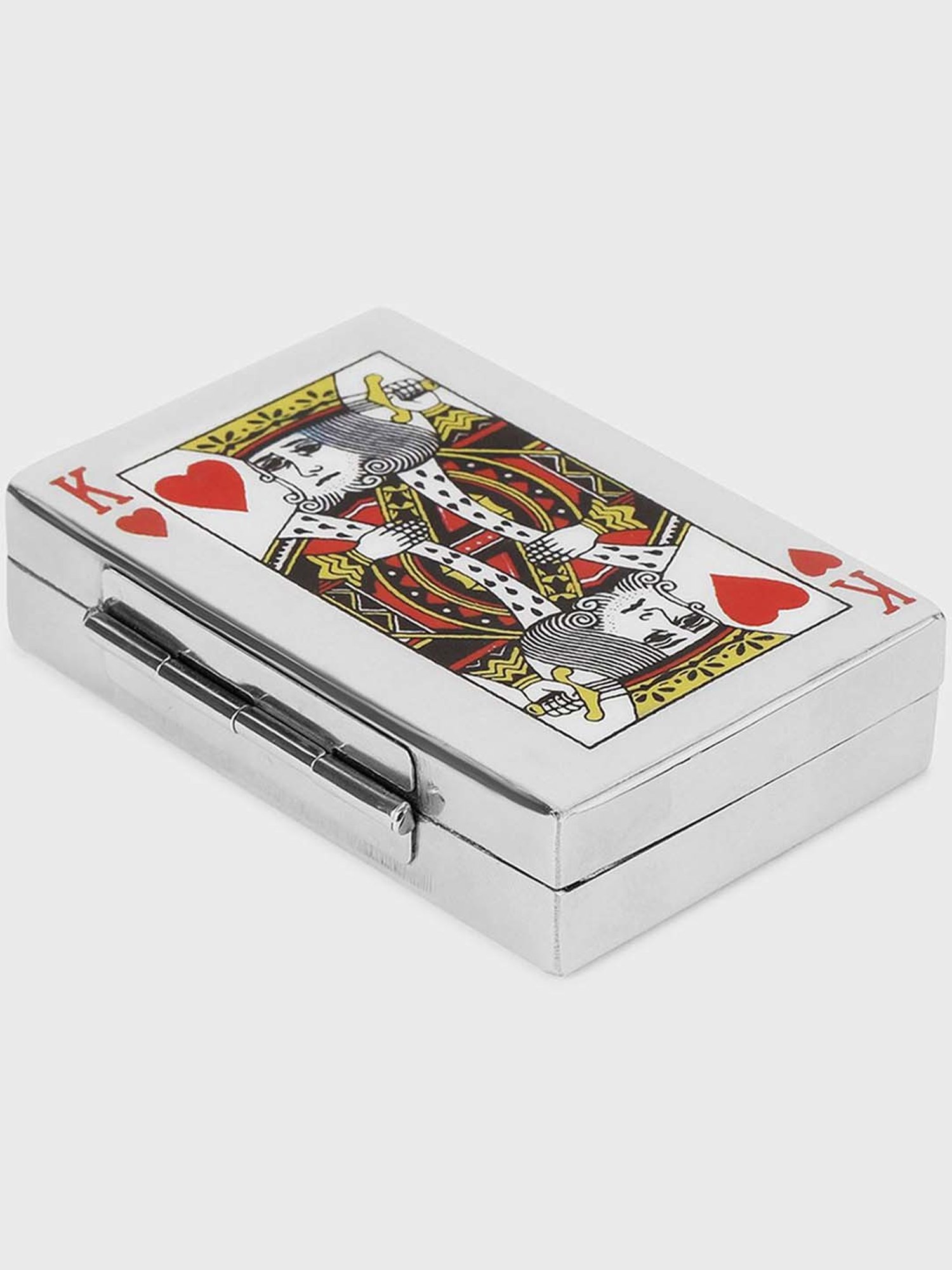 Fabindia Home Vivaram Multicolor Metal Box With Playing King Cards - Set of 53