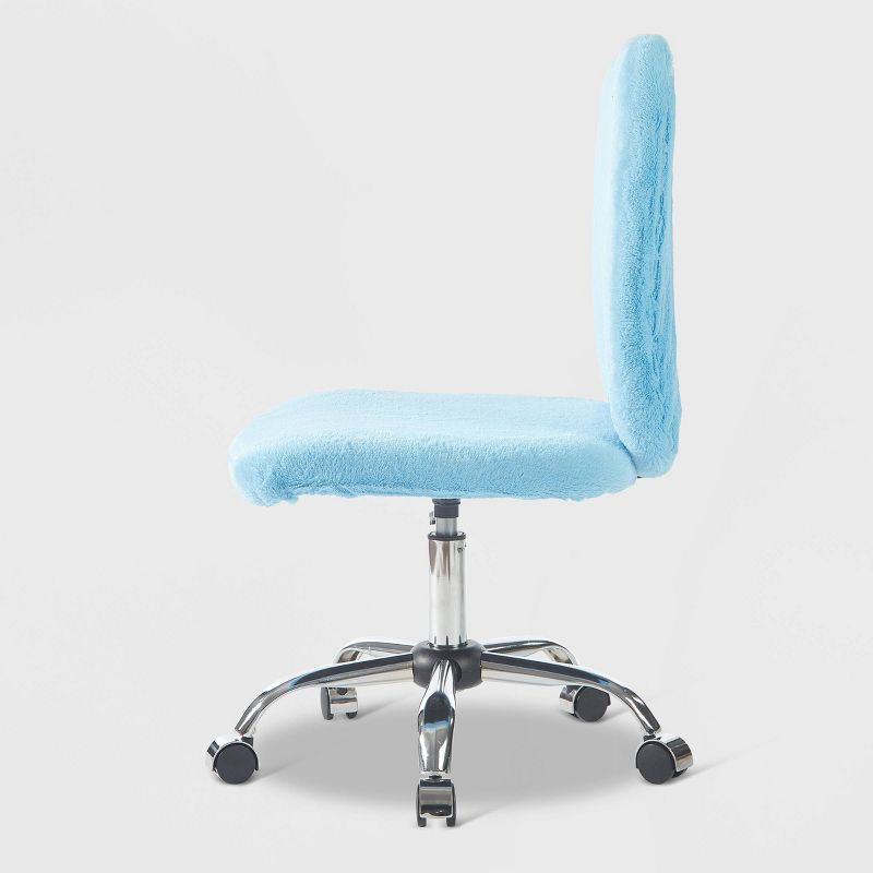 Faux Fur Rolling Computer Task Chair Blue - Urban Shop