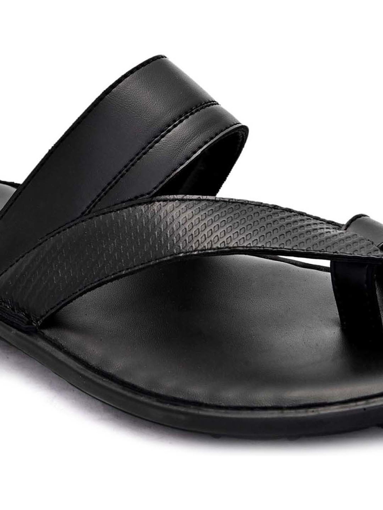 Hydes N Hues Men's Black Toe Ring Sandals