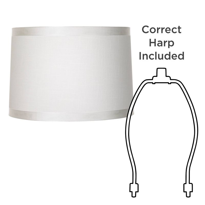 Springcrest Off-White White Drum Lamp Shade Modern Silver Circles 15x16x11 - Spider
