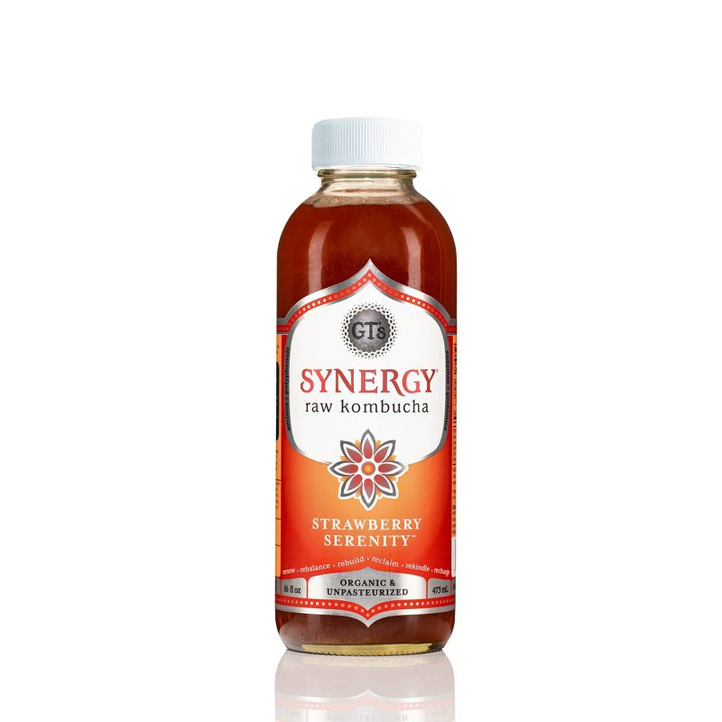 GT's Synergy Strawberry Organic Vegan Kombucha - 16 fl oz Bottle