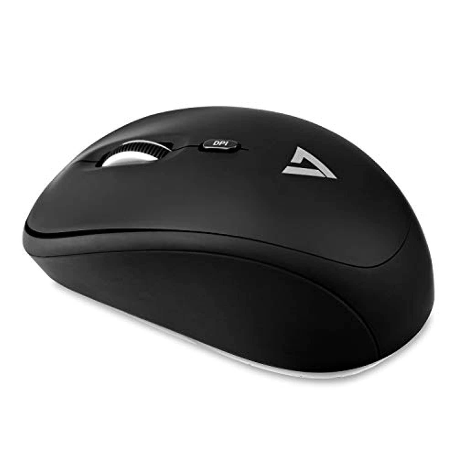 V7 MW100-1E Black RF Wireless Optical 1600 DPI Ambidextrous Mouse