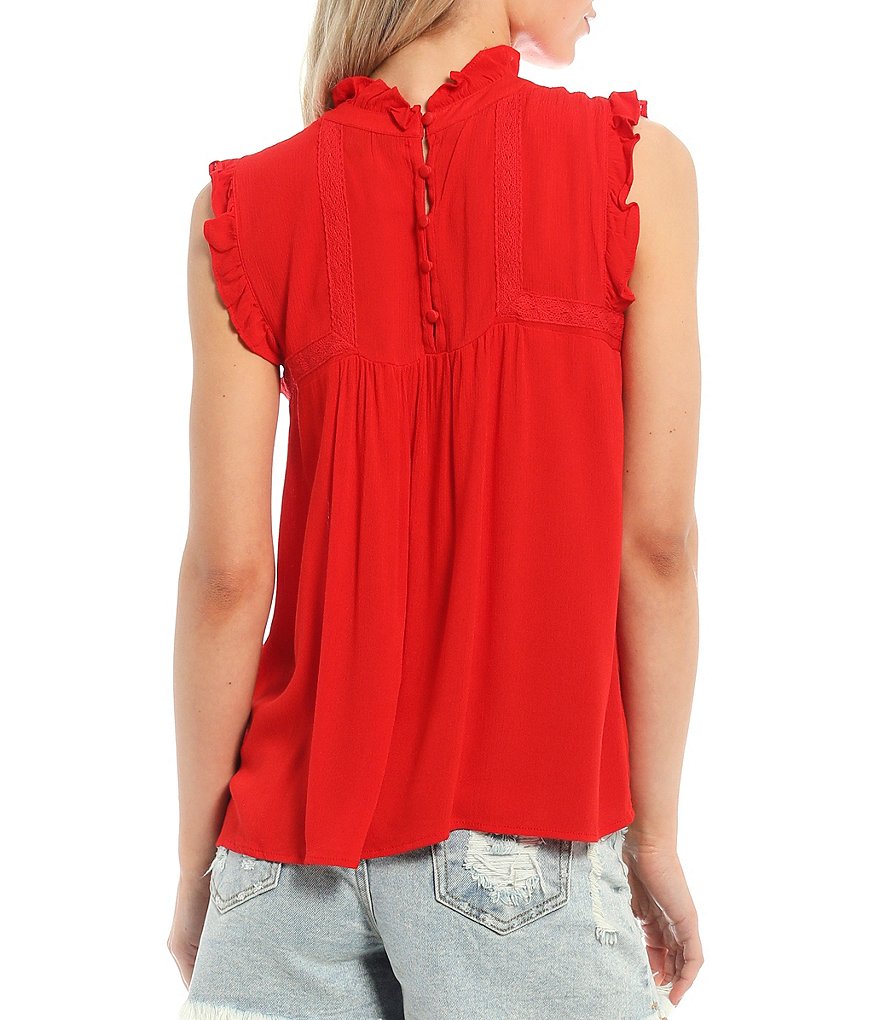 Buffalo David Bitton Lace High Neck Blouse
