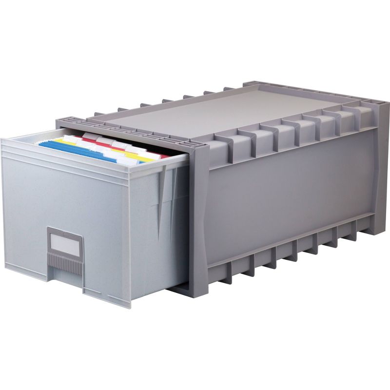 Storex 24" Stackable Plastic Archive Storage Drawer - Gray