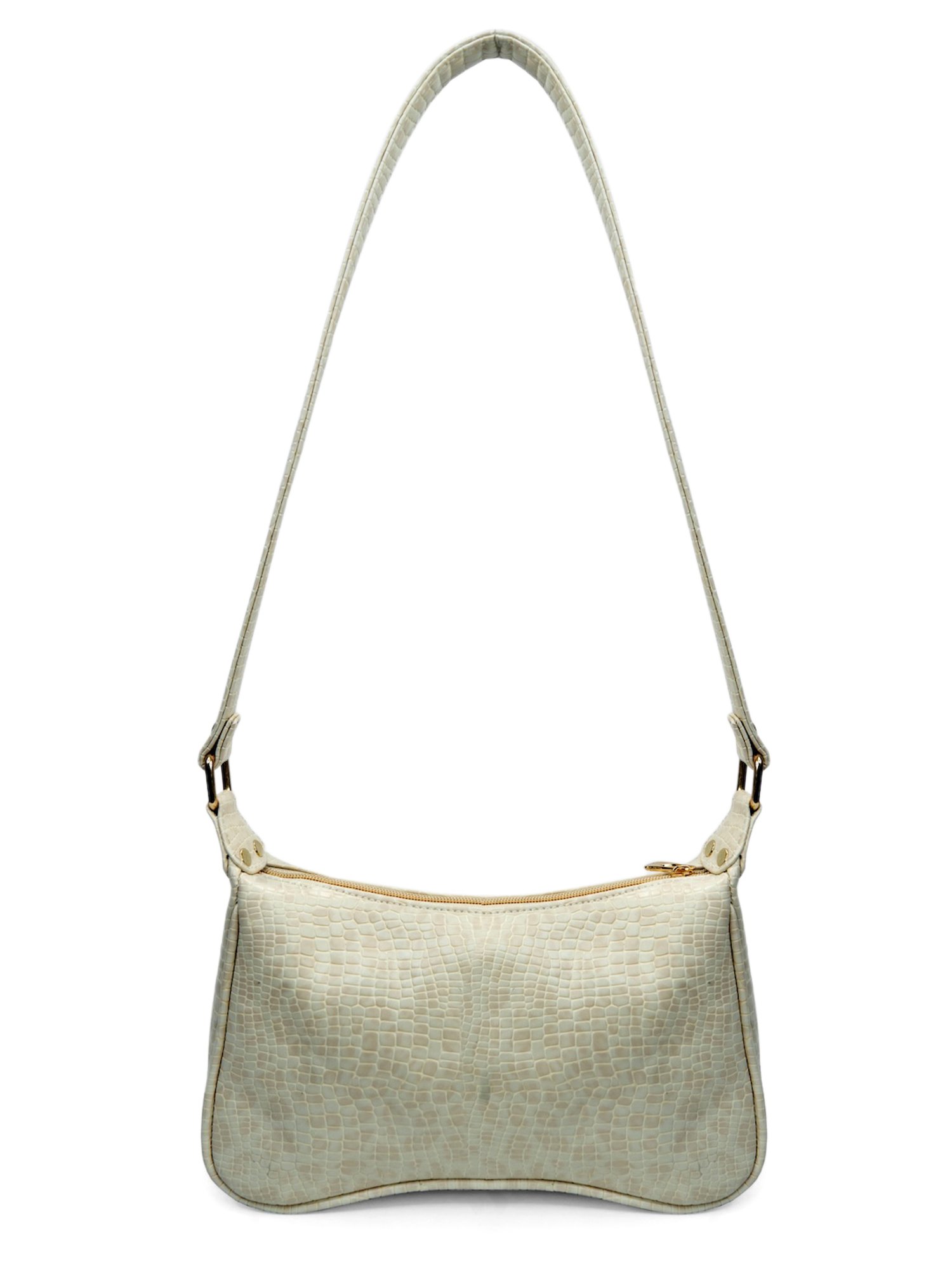 Modern Myth Retro Beige Textured Medium Shoulder Bag