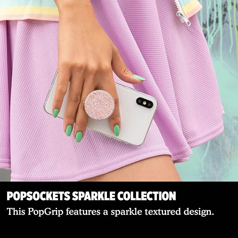 PopGrip with Swappable Top for Phones amp Tablets Sparkle Rose