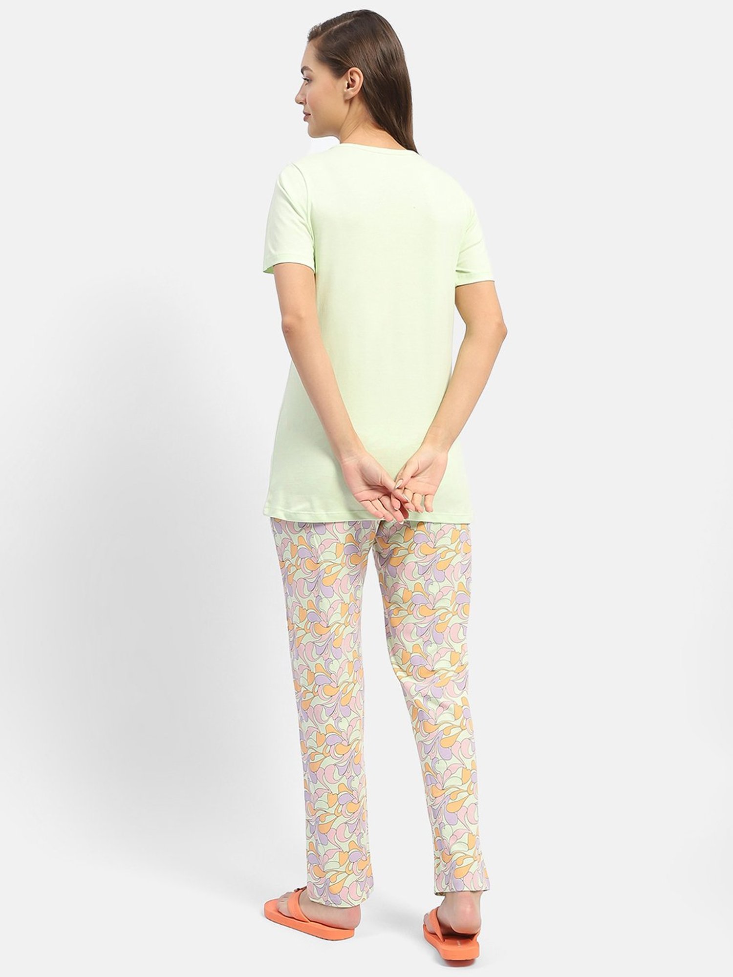 MADAME M Secret Lime Printed T-Shirt With Pyjamas