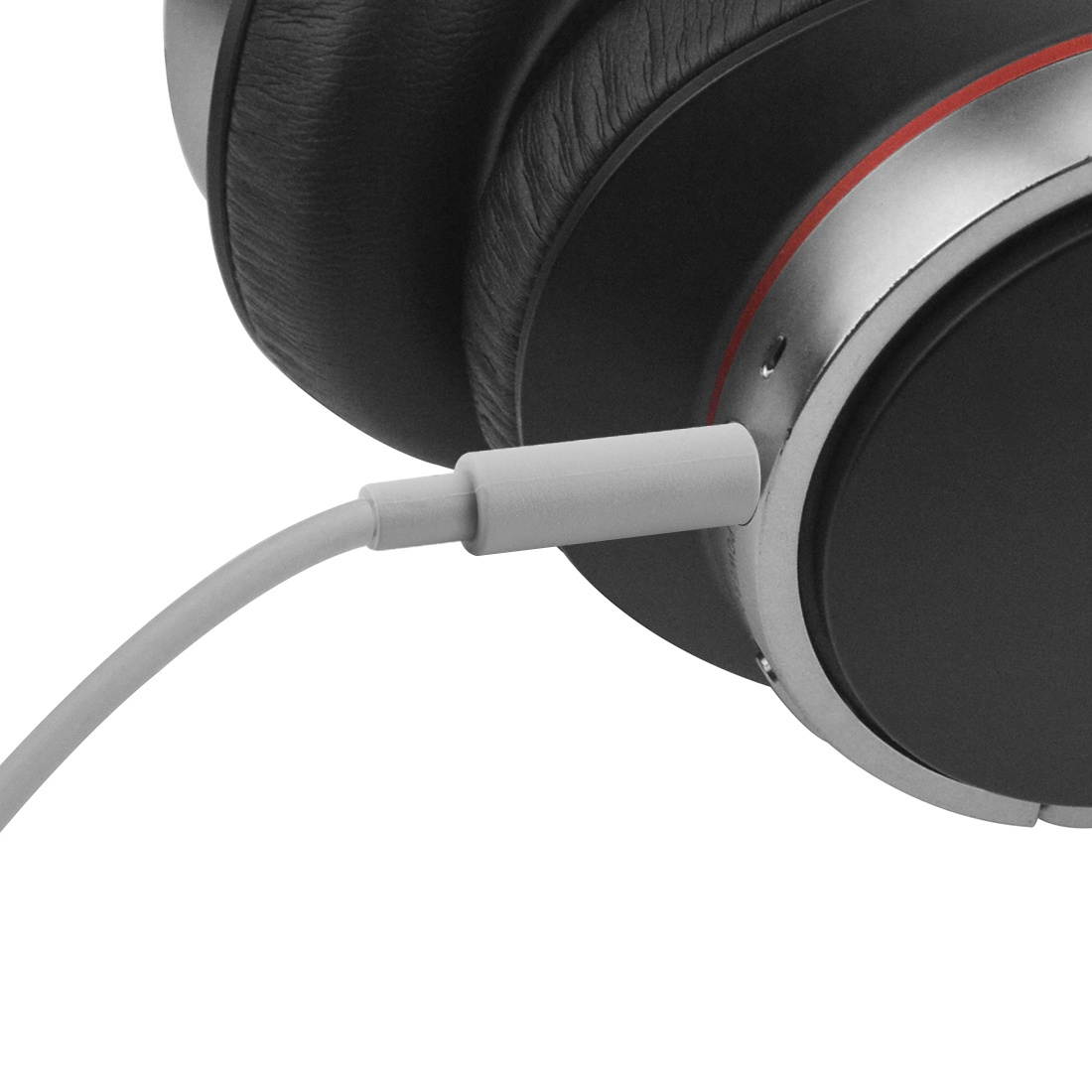 geekria quickfit cable for sony mdr1000x, mdr100aap, mdr100abn, mdrxb950bt, xb650bt, xb750bt, mdr1a/tanglefree premium headphone replacement audio cord with mic 3.5mm male, grey 5ft