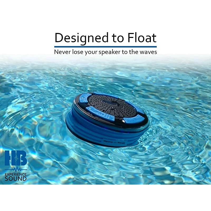 Portable Waterproof Shower Radio HB Illumination Shockproof Dustproof Wireless Shower Radio with Suction Cup Perfect for Pool Shower Boat Beach Hot Tub Outdoors Indoors