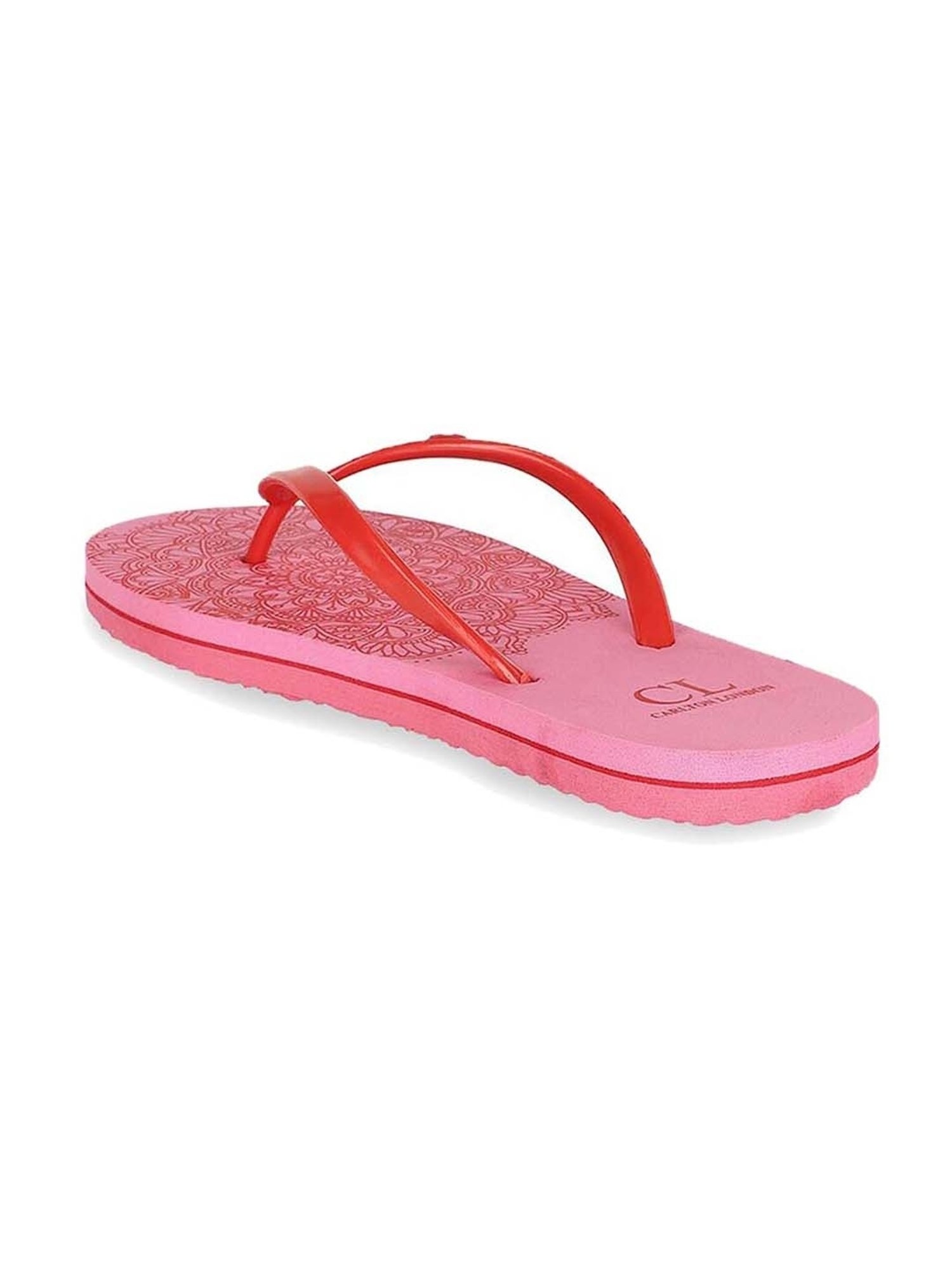Carlton London Women's Red & Pink Flip Flops