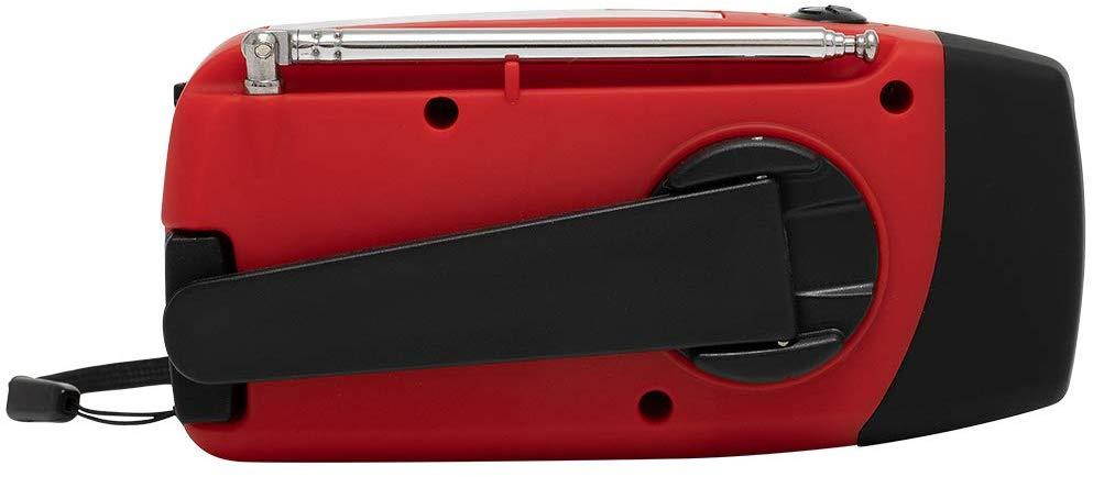 NOAA Weather Radio Solar Emergency Hand Crank Self Powered AM/FM/NOAA Solar Radios with 3 LED Flashlight 1000mAh Smart Phone Charger Power Bank(Red)