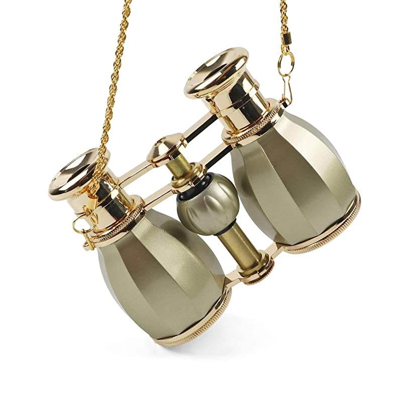 4X30 Vintage Opera Glasses Binoculars for Theater Musical Concert (Black, with Chain)