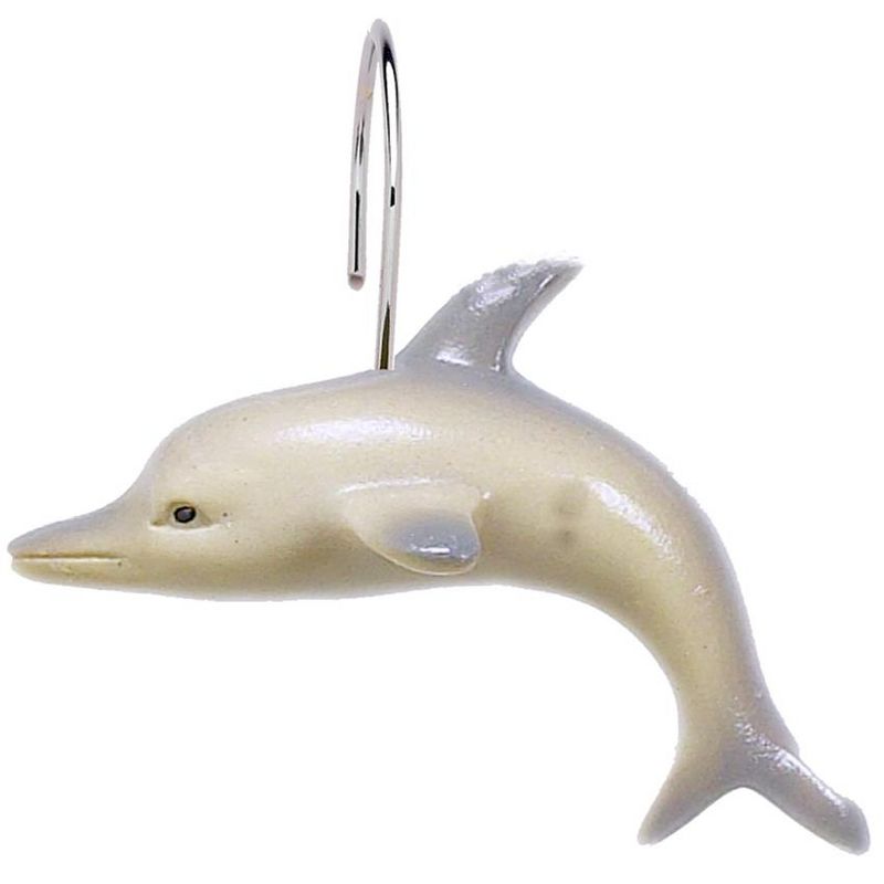 Carnation Home Fashions "Dolphins" Resin Shower Curtain Hooks Set of 12 - Multicolor