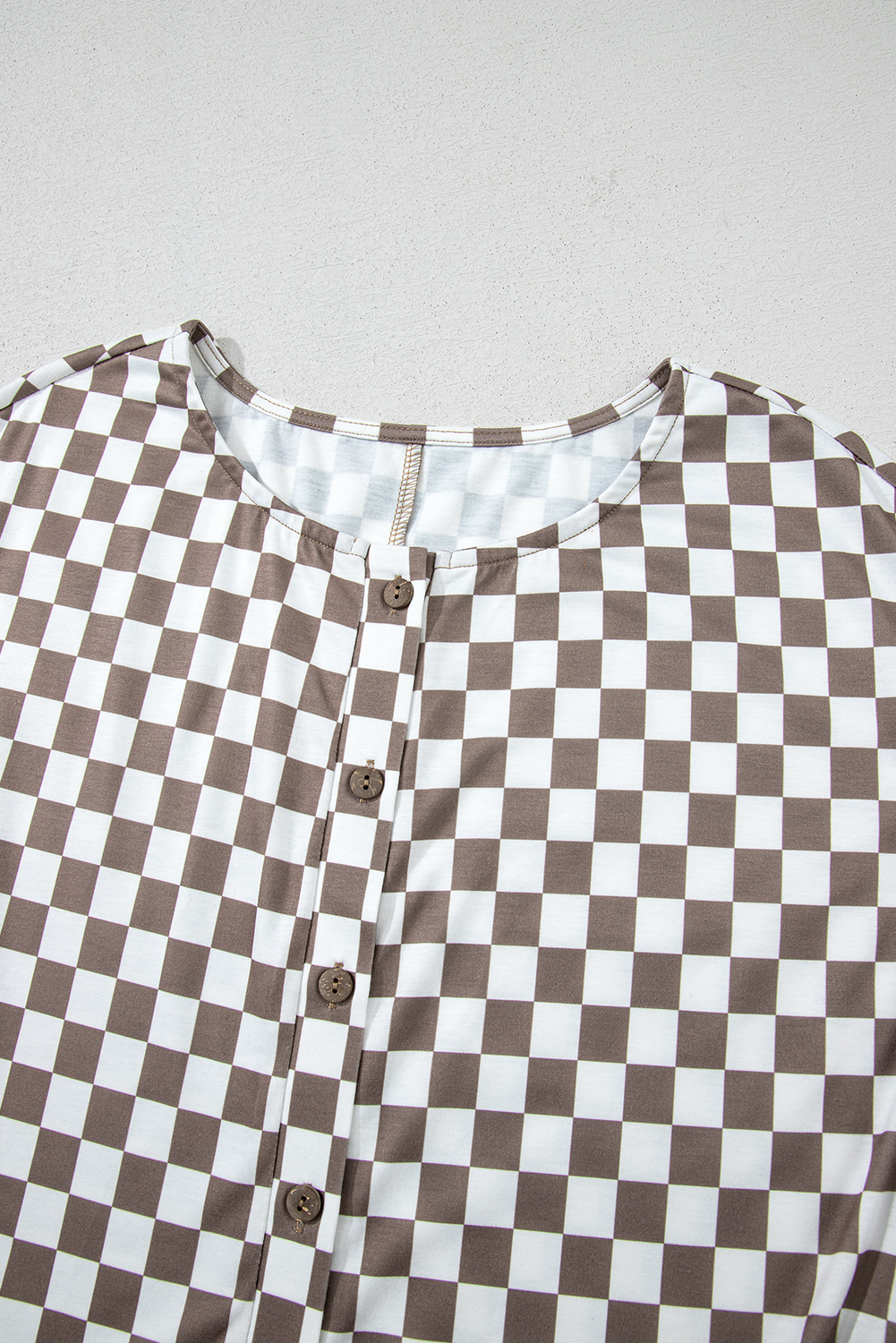 Gray Textured Wide Leg Overall with Pockets