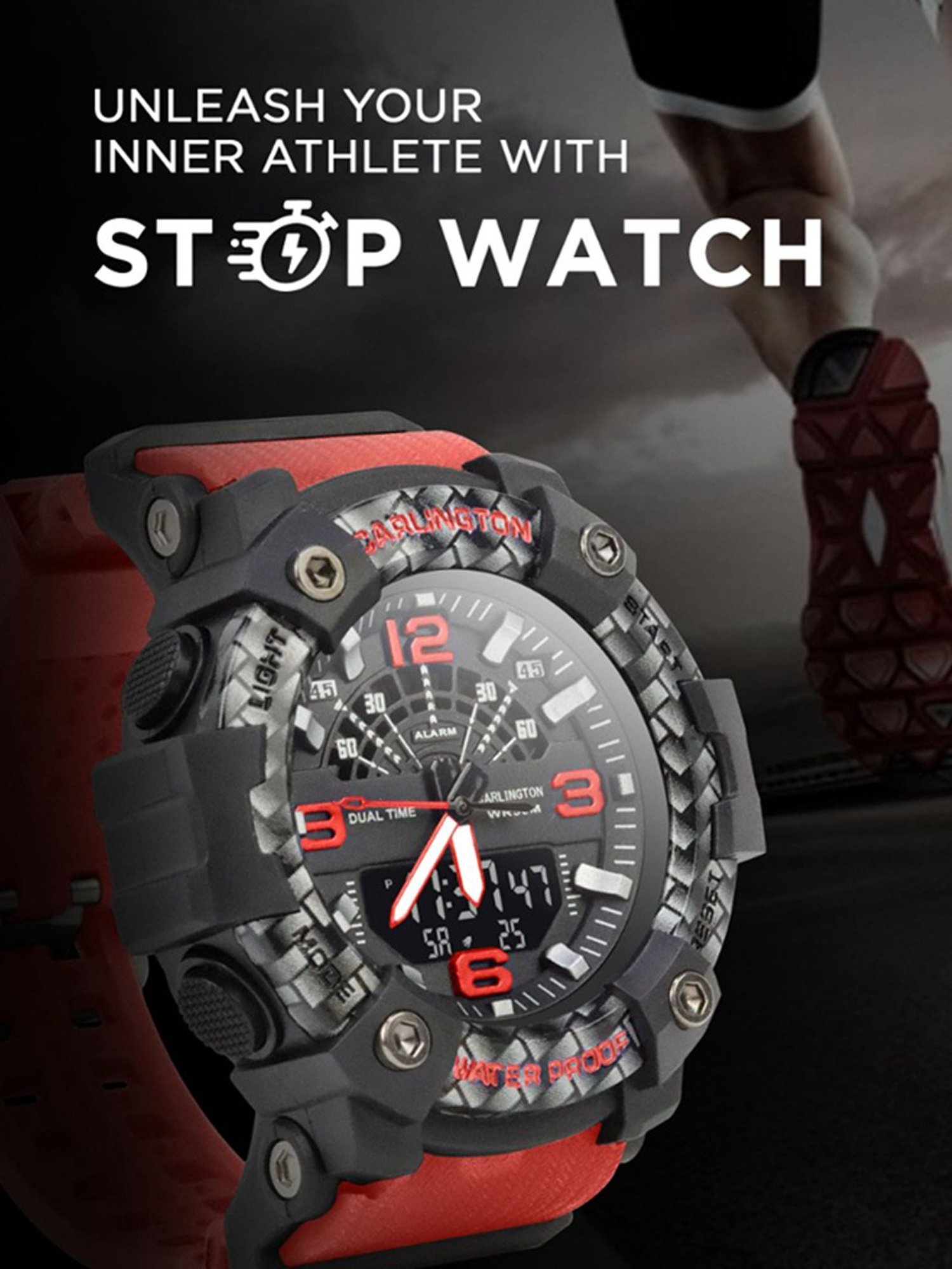 Carlington Endurance 9103 Red Chronograph Watch for Men