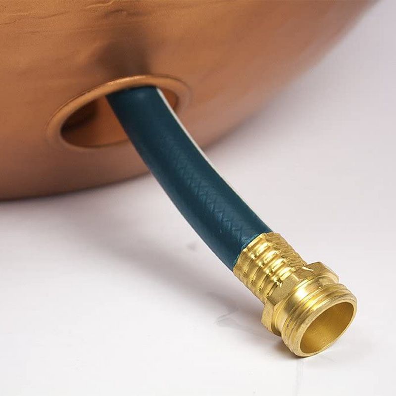 Liberty Garden Products Viper Steel Outdoor Garden Hose Holder Pot For Hoses Up To 100 Feet with Drainage Holes for Backyard, Garden, or Home, Bronze