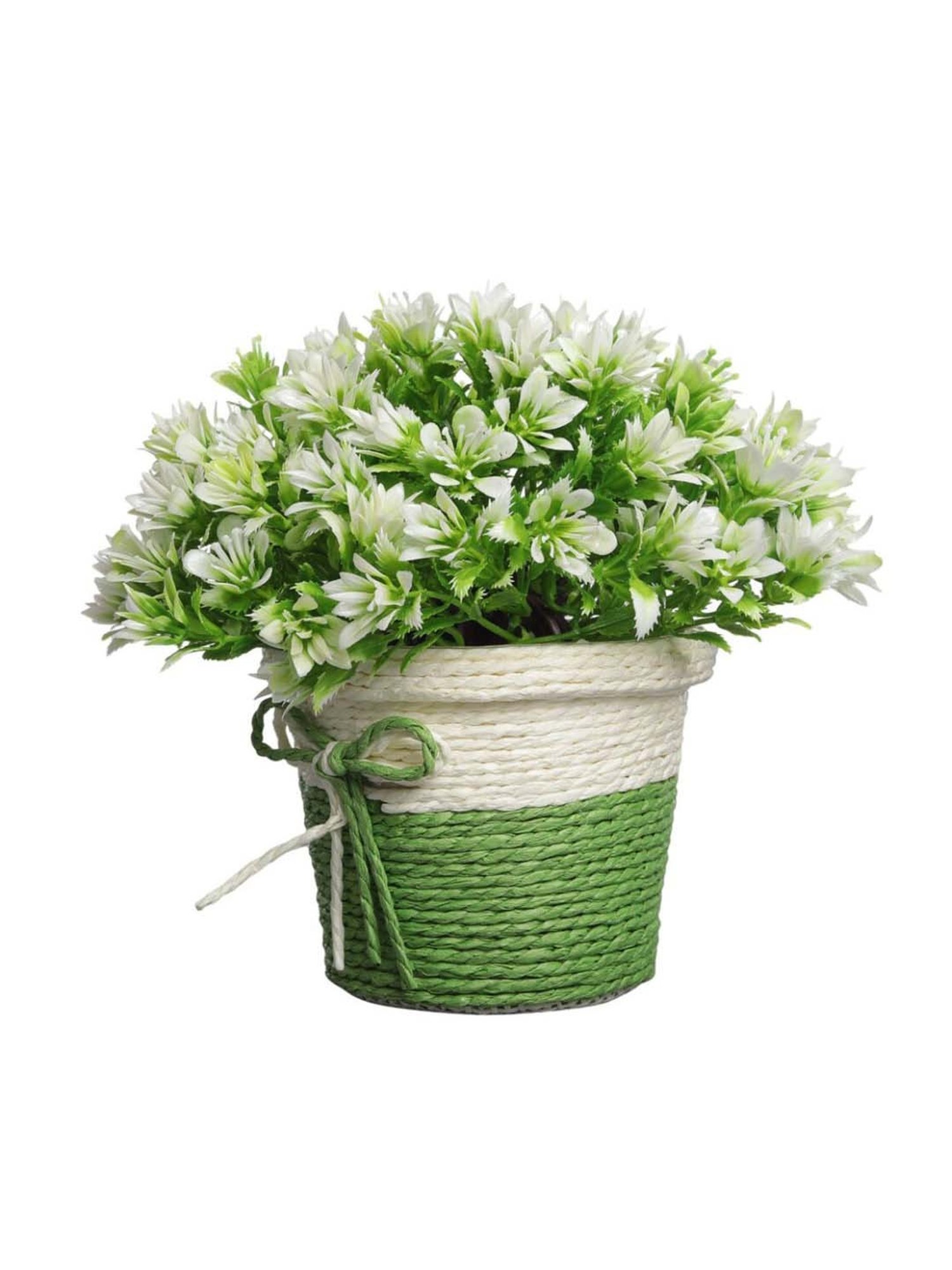 Foliyaj Multicolor Plastic Artificial Flower Plant With Pot - Set of 2