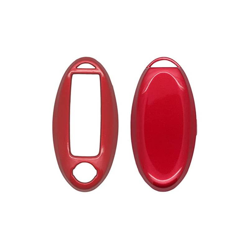 Paint Metallic Color Shell Cover Hard Case Holder Compatible with NISSAN Smart Remote Key Fob SV0500 Red