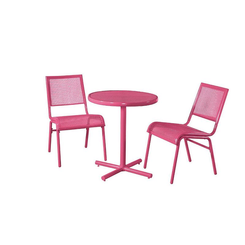 3pc Bixby Bistro Set Pink - Apollo Outdoor