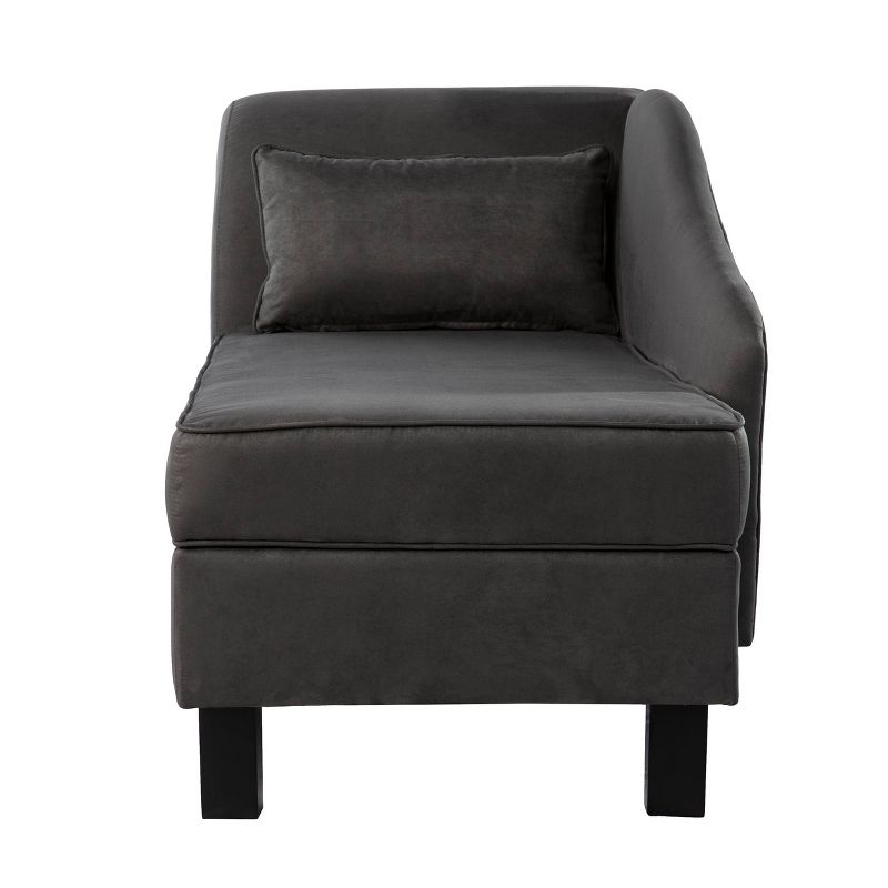 Fortas Mid-Century Modern Fabric Chaise Lounge Gray/Dark Walnut - Christopher Knight Home